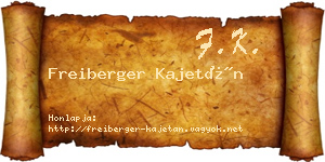 Freiberger Kajetán névjegykártya
